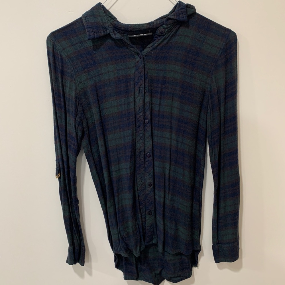 Dark Blue & Green Flannel